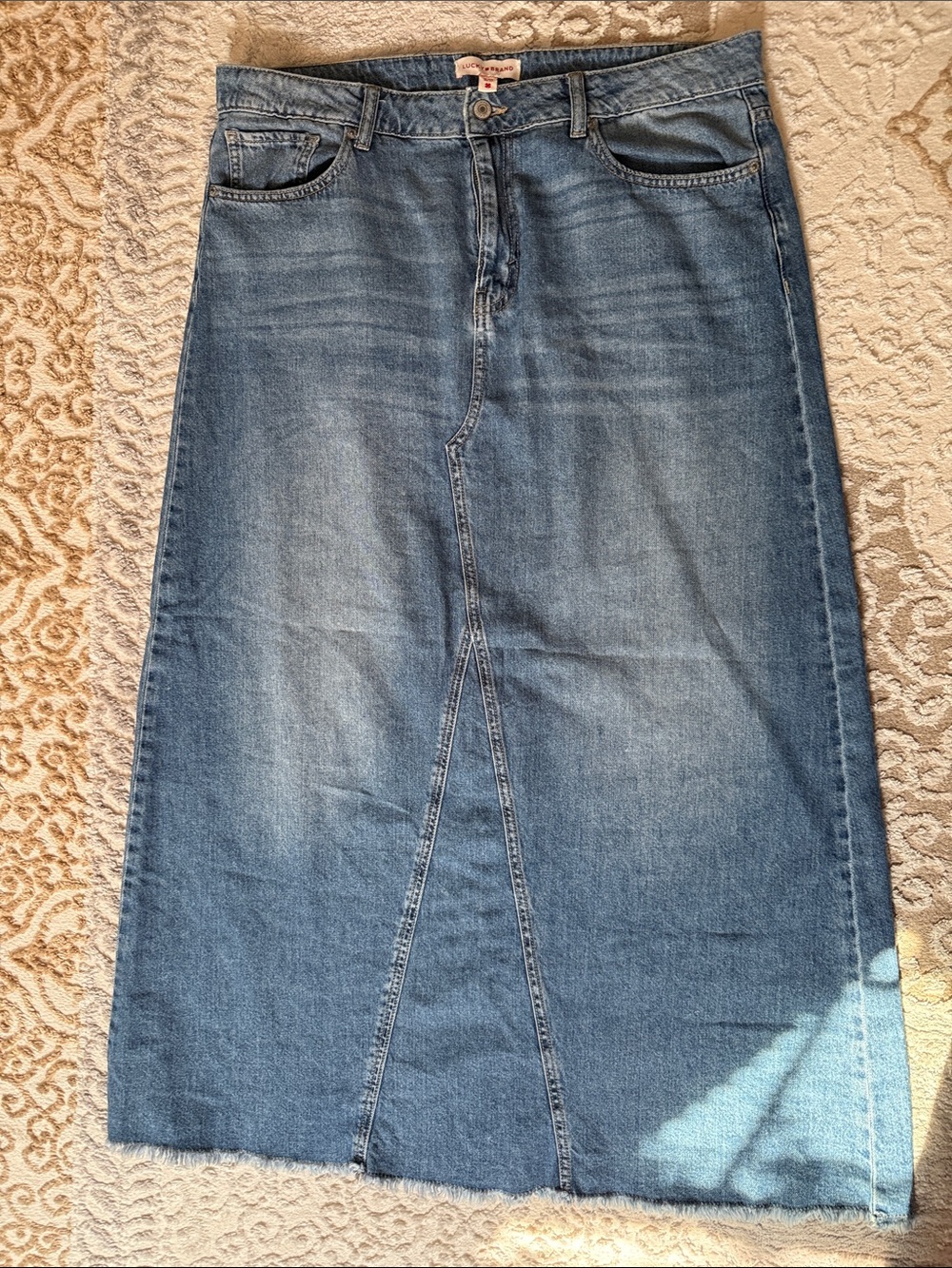Lucky Brand Women’s Blue Straight-Leg Denim Skirt